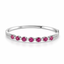 Ruby & Diamond Line Bangle in 18K White Gold-Saleh Sallom