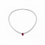 Lab-Grown Ruby & Lab-Grown Diamond Tennis Necklace in 18K White Gold-Saleh Sallom