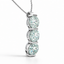 Three-Stone Lab-Created Diamond Pendant Necklace in 14K White Gold-Saleh Sallom