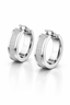 Rhodium-Plated Sterling Silver Hoop Earrings with Diamond-Dust Inlay-Saleh Sallom