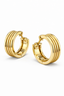Classic Multi-Row Hoop Earrings in Gold-Plated Sterling Silver-Saleh Sallom