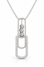 18K White Gold Diamond Link Pendant Necklace-Saleh Sallom