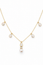 Diamond & Pearl Drop Necklace in 18K Yellow Gold
