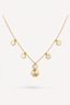 Diamond & Pearl Clover Necklace in 18K Yellow Gold