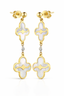 Mother of Pearl & Diamond Drop Earrings in 18K Yellow Gold-Saleh Sallom