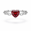 Heart-Cut Ruby Chain Ring in 18K White Gold | Minimalist Luxury | Saleh Sallom-Saleh Sallom