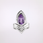 18K White Gold Amethyst & Diamond Ring – IGI Certified-Saleh Sallom