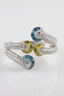 Multi-Gem Diamond Wrap Ring in 18K White Gold-Saleh Sallom