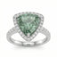 Trillion-Cut Green Diamond Ring with Halo | 3.56 Carat | VS1 | White Gold | Saleh Sallom-Saleh Sallom