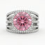 Pink Sapphire & Diamond Halo Ring | 0.79 Ct Diamonds | Luxury Split Band Design | Saleh Sallom Jewelry-Saleh Sallom