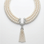 Natural Pearl & Diamond Multi-Strand Necklace in White Gold-Saleh Sallom