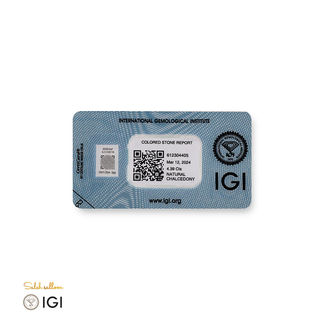 Natural Chalcedony – Certified by IGI | 4.39 Carats | Report No. 612304405