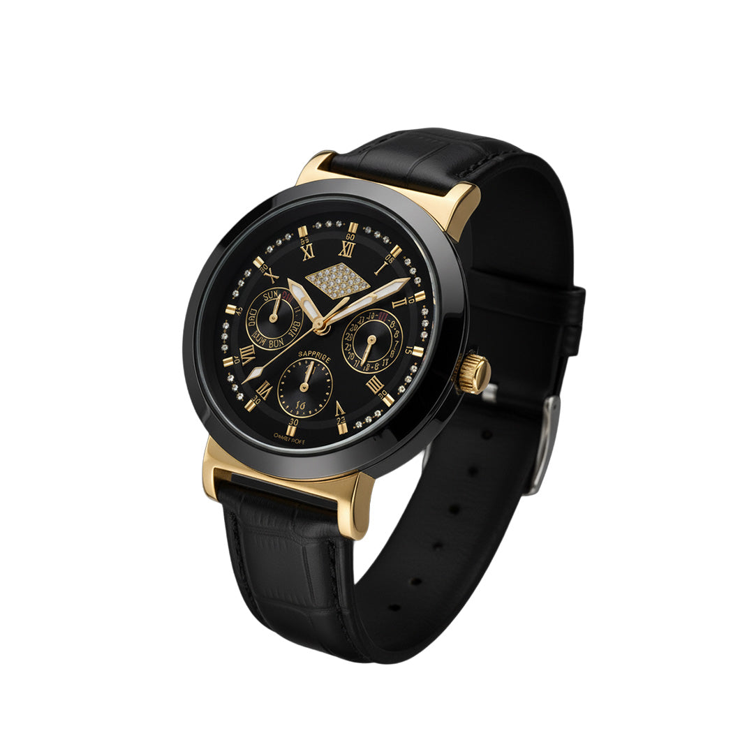 Natural Diamond Watch – 0.366 ctw | Swiss-made Movement | Italian Leather Strap