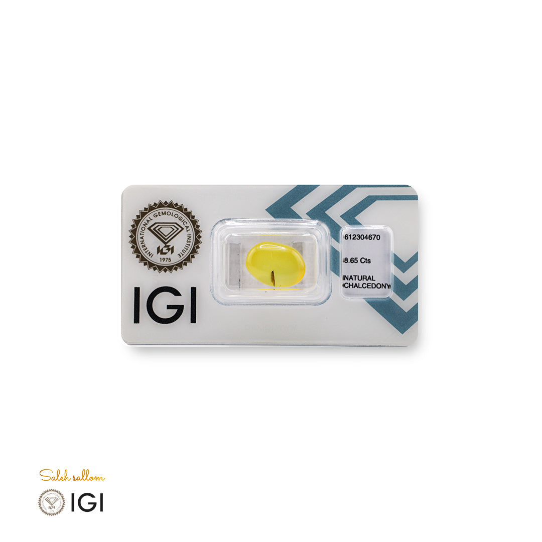 Natural Yellow Chalcedony – Certified by IGI | 8.65 Carats | Report No. 612304670