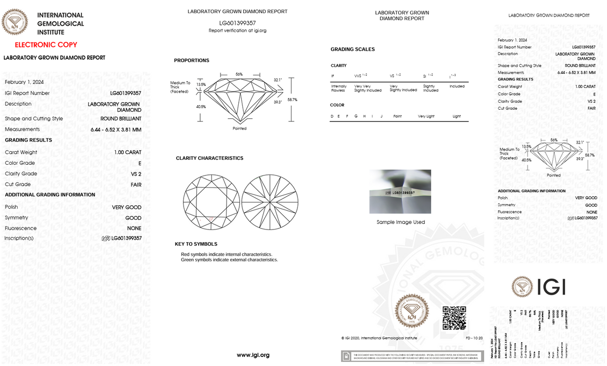 1.00 Carat E Color Lab Grown Diamond – Round Brilliant | IGI Certified | Fair Cut-Saleh Sallom