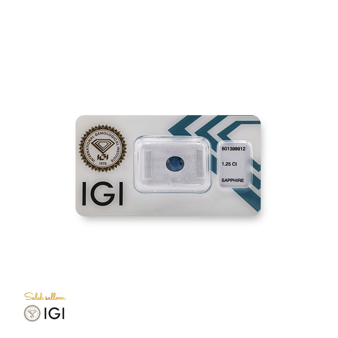 Blue Sapphire – Certified by IGI | 1.25 Carats | Report No. 601399912