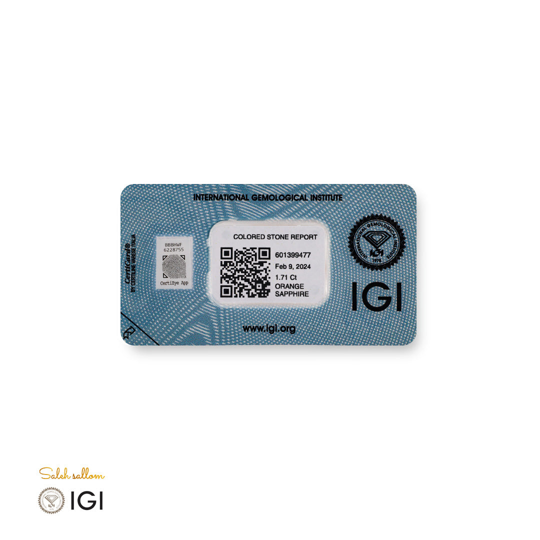 Yellow Sapphire with Lead Glass – Certified by IGI | 2.07 Carats | Report No. 601399953