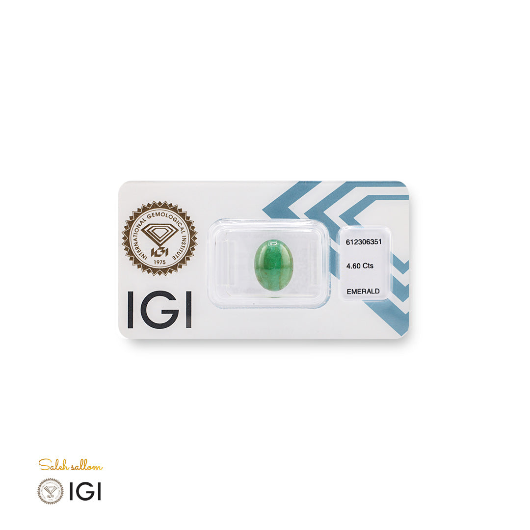 Natural Emerald – Certified by IGI | 4.60 Carats | Report No. 612306351
