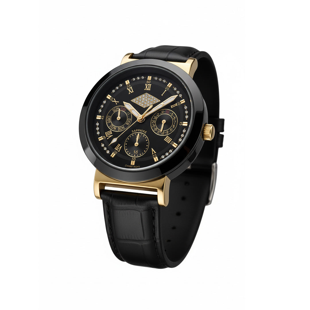 Natural Diamond Watch – 0.366 ctw | Swiss-made Movement | Italian Leather Strap