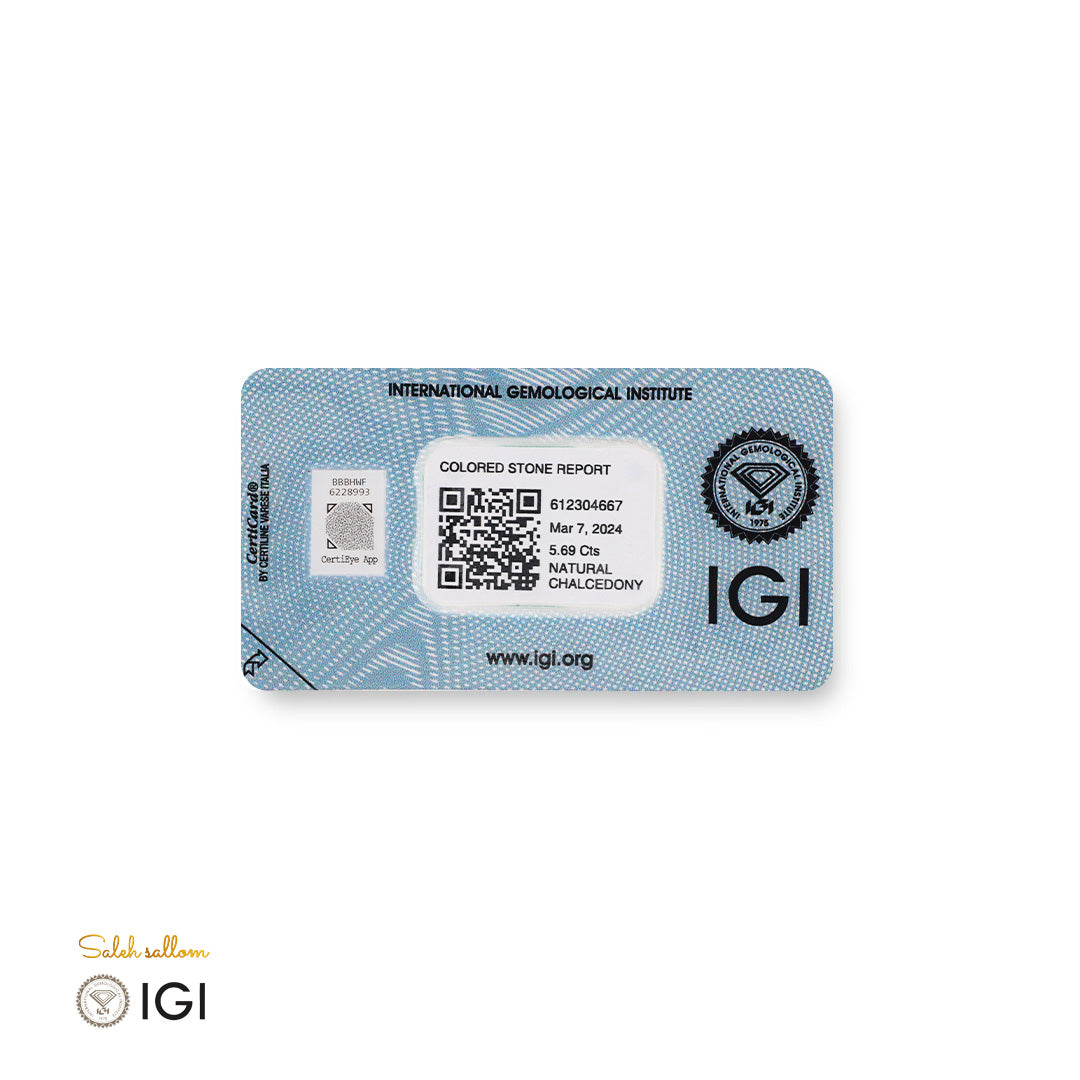 Natural Chalcedony – Certified by IGI | 5.69 Carats | Report No. 612304667