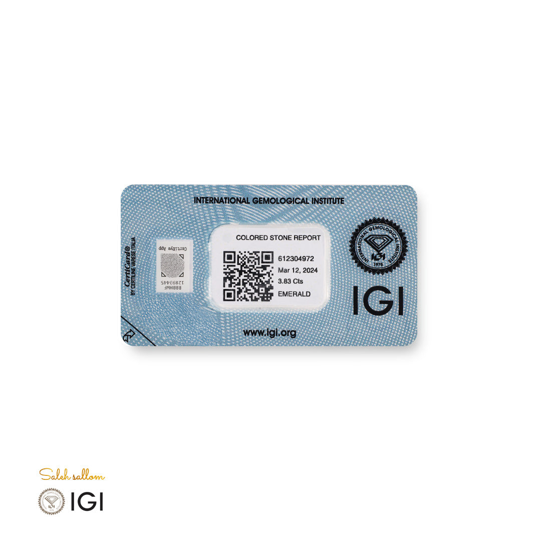 Natural Emerald – Certified by IGI | 3.83 Carats | Report No. 612304972