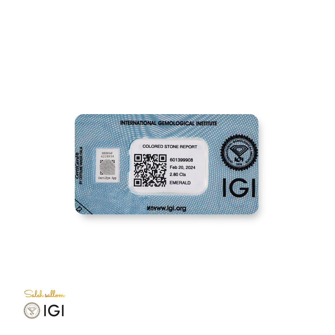 Natural Emerald – Certified by IGI | 2.80 Carats | Report No. 601399908