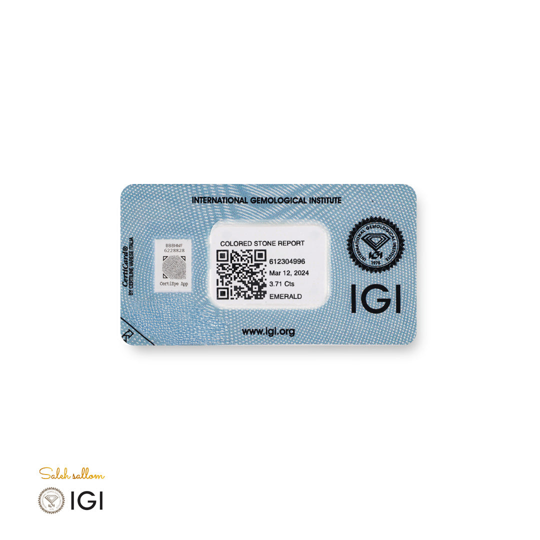 Natural Emerald – Certified by IGI | 2.80 Carats | Report No. 601399908
