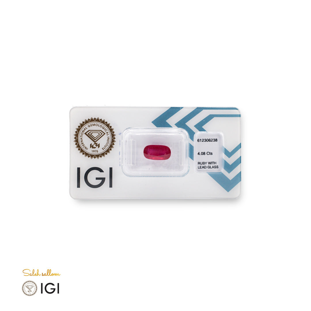 Ruby with Lead Glass – Certified by IGI | 4.08 Carats | Report No. 612306238