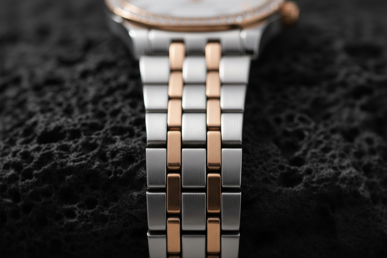 Dual-Tone Diamond Watch-Saleh Sallom