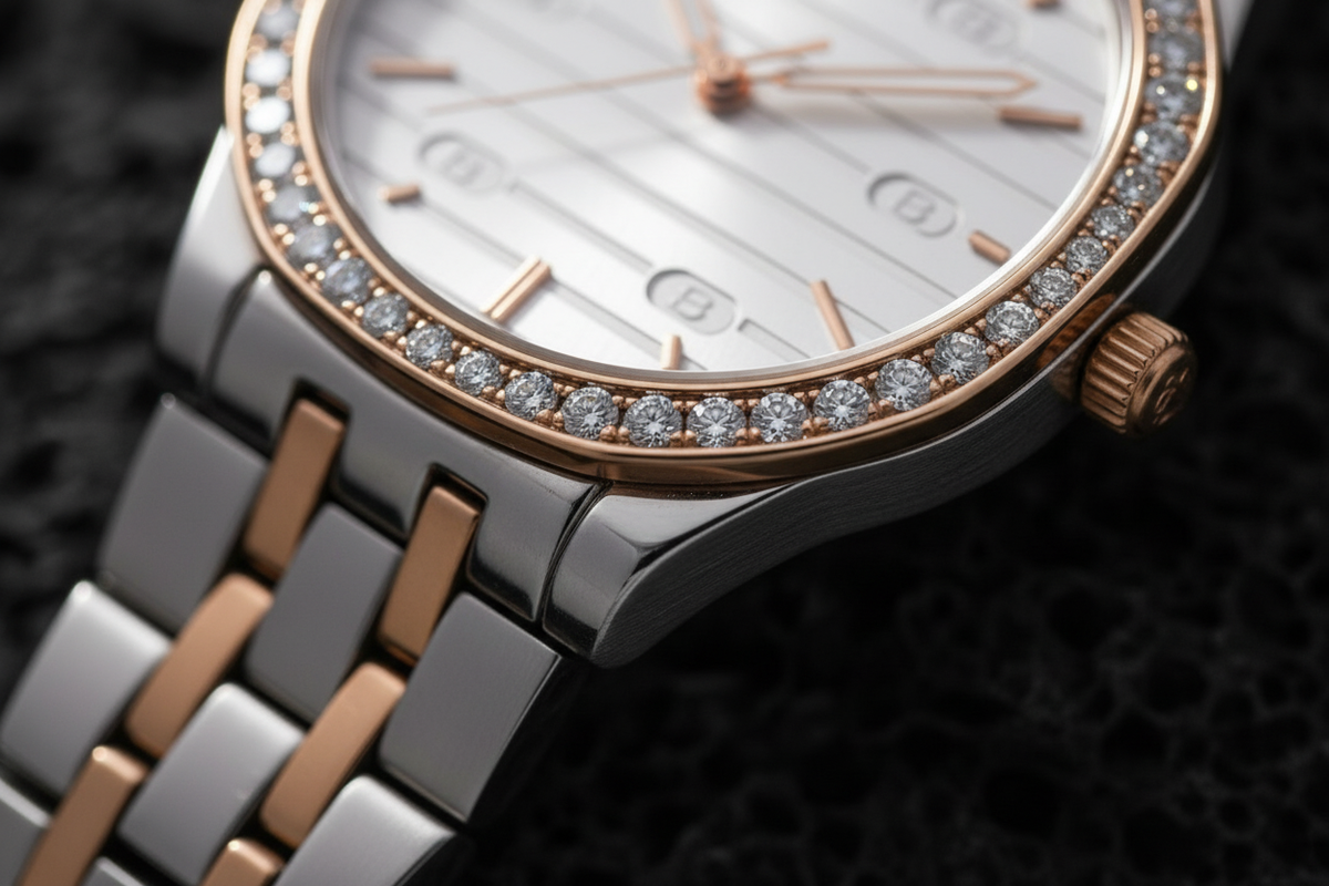 Dual-Tone Diamond Watch-Saleh Sallom