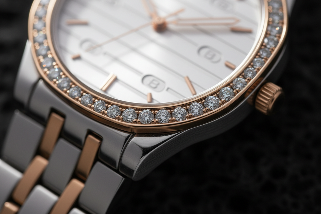 Dual-Tone Diamond Watch-Saleh Sallom