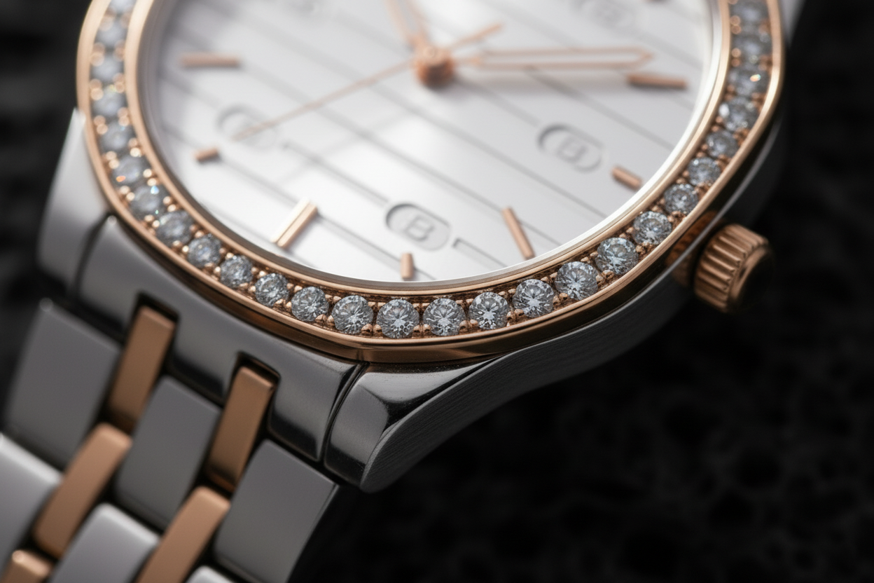 Dual-Tone Diamond Watch-Saleh Sallom