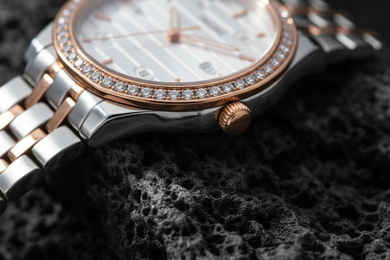 Dual-Tone Diamond Watch-Saleh Sallom