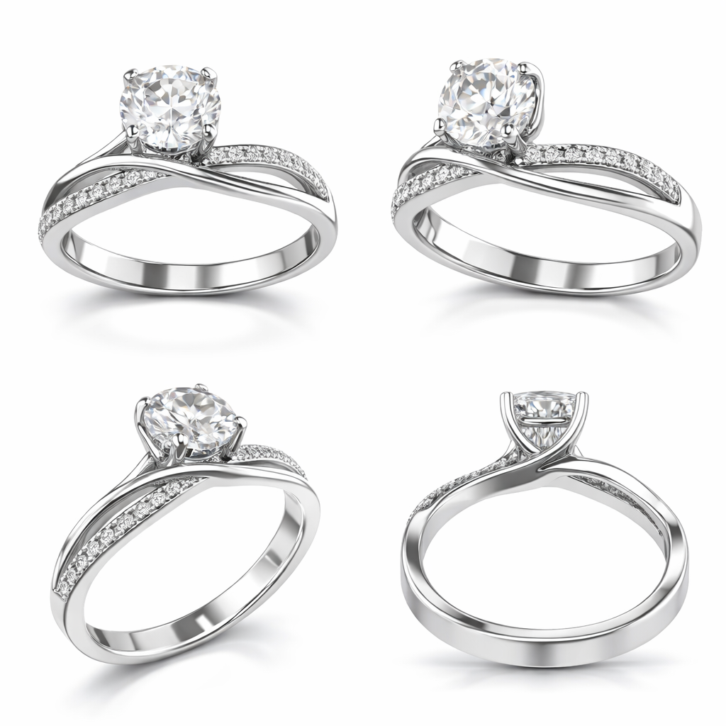 Elegant 1.1 CT Round Diamond Engagement Ring in 18K White Gold – IGI Certified-Saleh Sallom