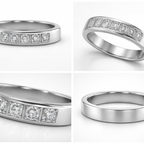 18K White Gold Diamond Band Ring – Natural Diamonds | IGI Certified-Saleh Sallom