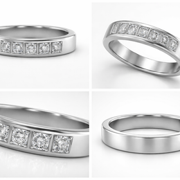18K White Gold Diamond Band Ring – Natural Diamonds | IGI Certified-Saleh Sallom