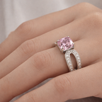 Emerald Cut Purple Tourmaline & Diamond Ring – 18K White Gold-Saleh Sallom