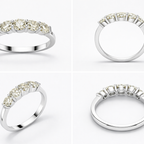 Five-Stone Diamond Ring in 18K White Gold-Saleh Sallom