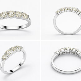 Five-Stone Diamond Ring in 18K White Gold-Saleh Sallom