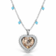 Heart-Shaped Diamond Halo Necklace in 18K White Gold-Saleh Sallom