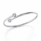 Diamond Open Bangle Bracelet in White Gold-Saleh Sallom