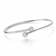 Diamond Open Bangle Bracelet in White Gold-Saleh Sallom