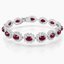 Oval Ruby & 4.00 CT Diamond Halo Bracelet in White Gold-Saleh Sallom