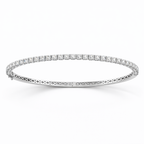 Diamond Tennis Bangle Bracelet in 18K White Gold-Saleh Sallom
