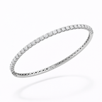 Diamond Tennis Bangle Bracelet in 18K White Gold-Saleh Sallom