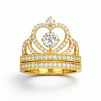 Crown-Inspired Diamond Ring in 18K Yellow Gold-Saleh Sallom