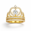 Crown-Inspired Diamond Ring in 18K Yellow Gold-Saleh Sallom
