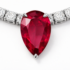 Lab-Grown Ruby & Lab-Grown Diamond Tennis Necklace in 18K White Gold-Saleh Sallom