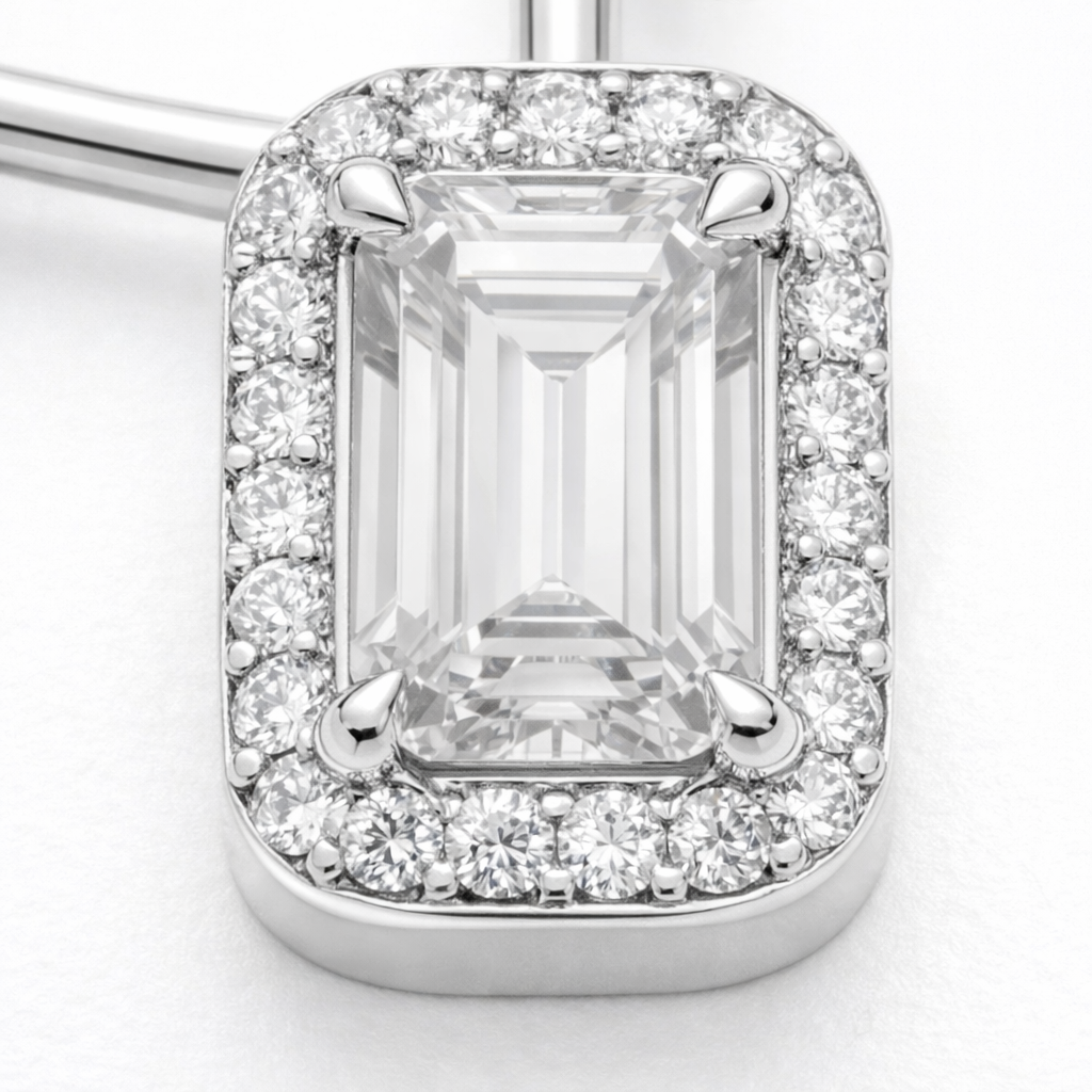 Lab-Grown Sapphire & Lab-Grown Diamond Necklace in 18K White Gold – IGI Certified-Saleh Sallom