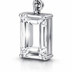 Emerald-Cut Lab-Grown Diamond Drop Earrings in 14K White Gold-Saleh Sallom